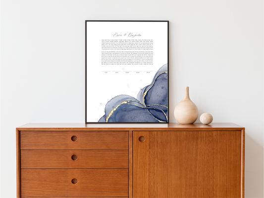 Blue & Gold Bottom Ketubah