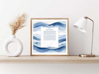 Blue Wave Ketubah