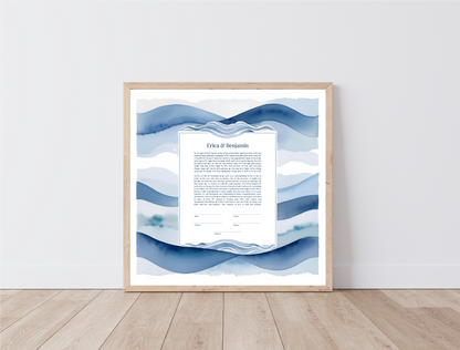Blue Wave Ketubah