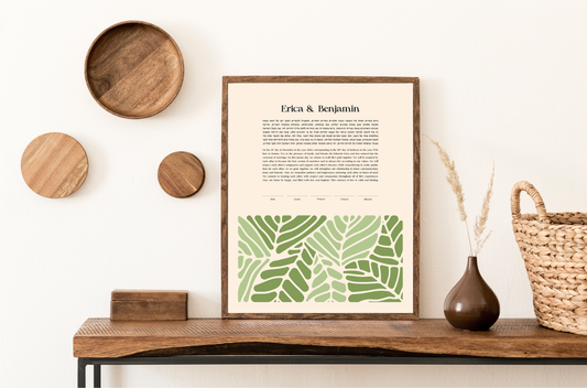 Modern Simple Leaf Ketubah