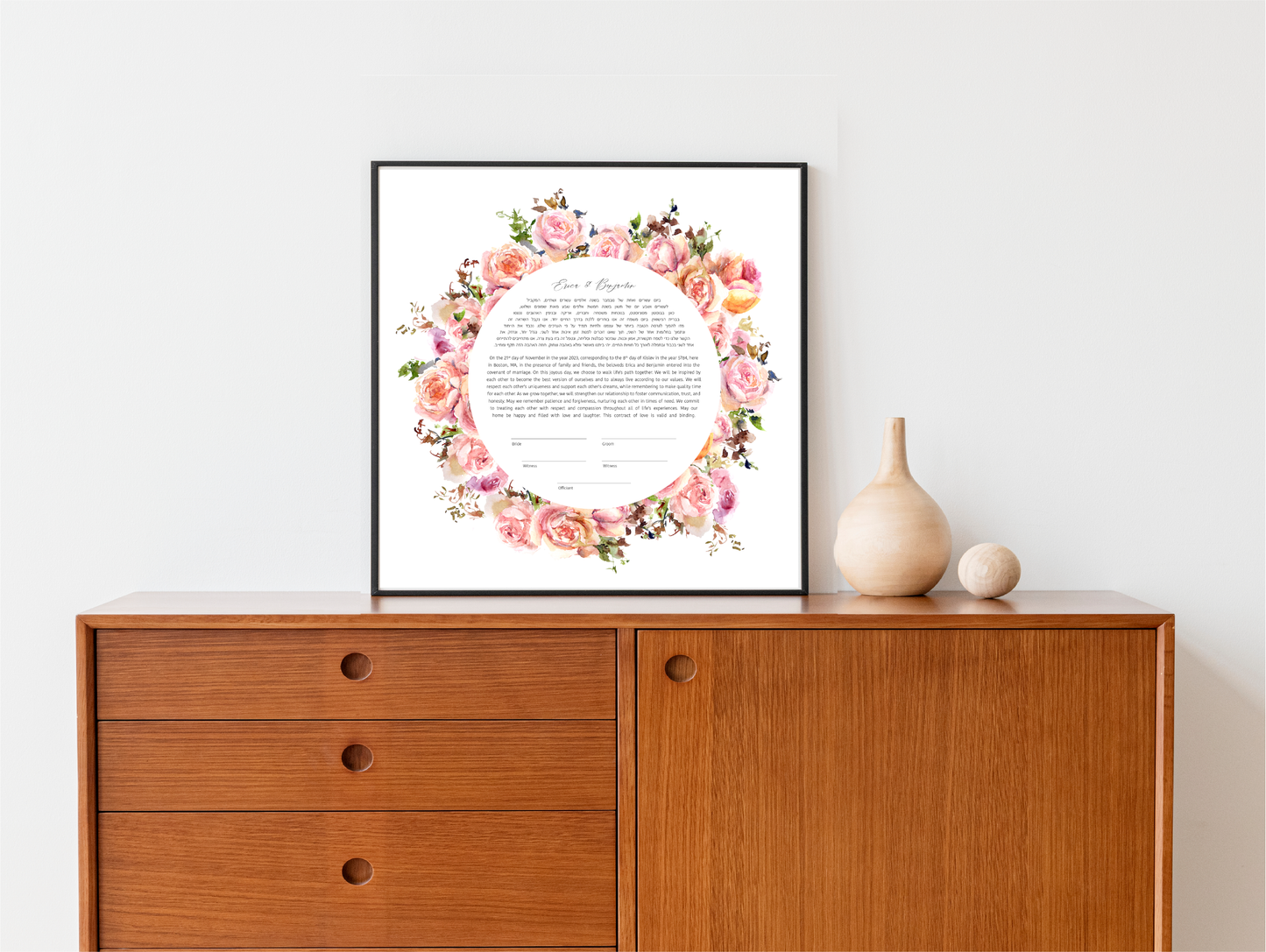 Rose Floral Watercolor Ketubah