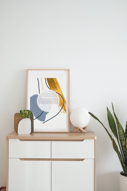 Abstract Blue & Gold Modern Ketubah