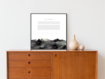 Black Watercolor Ketubah