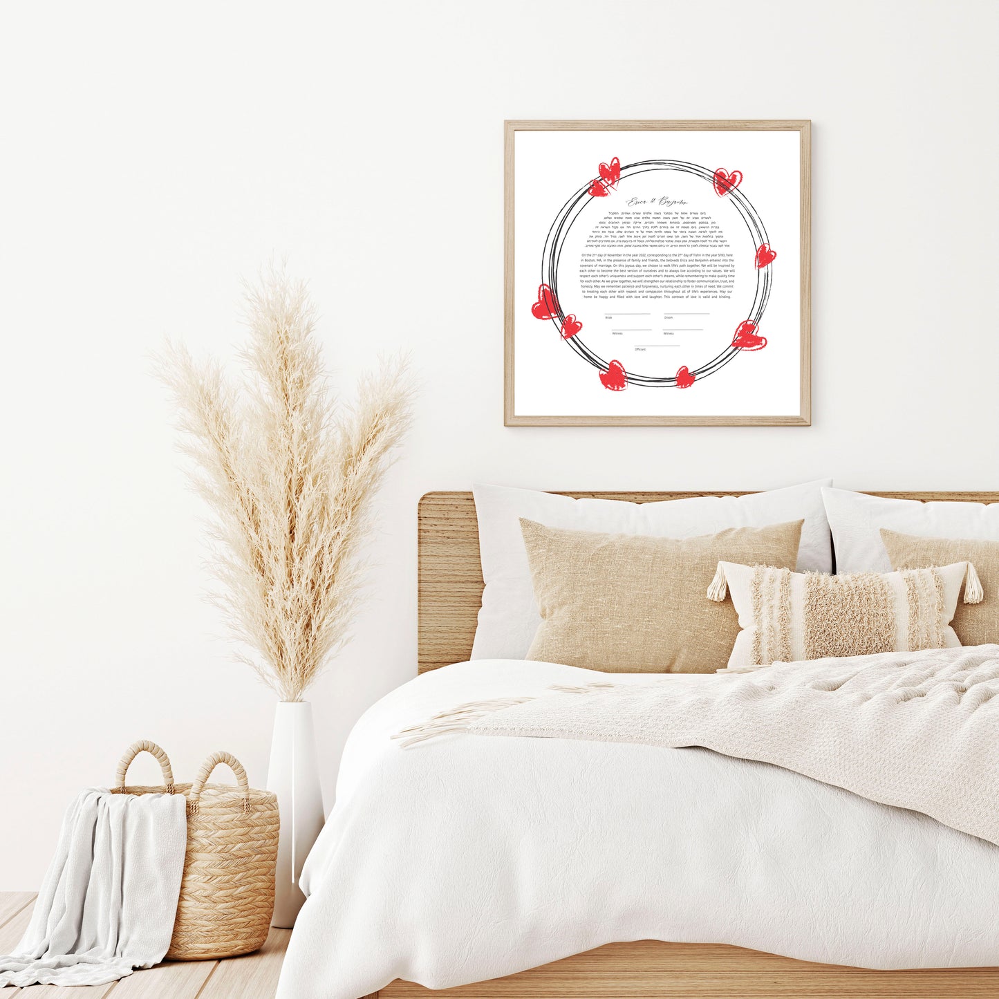 Black & Red Hearts Ketubah