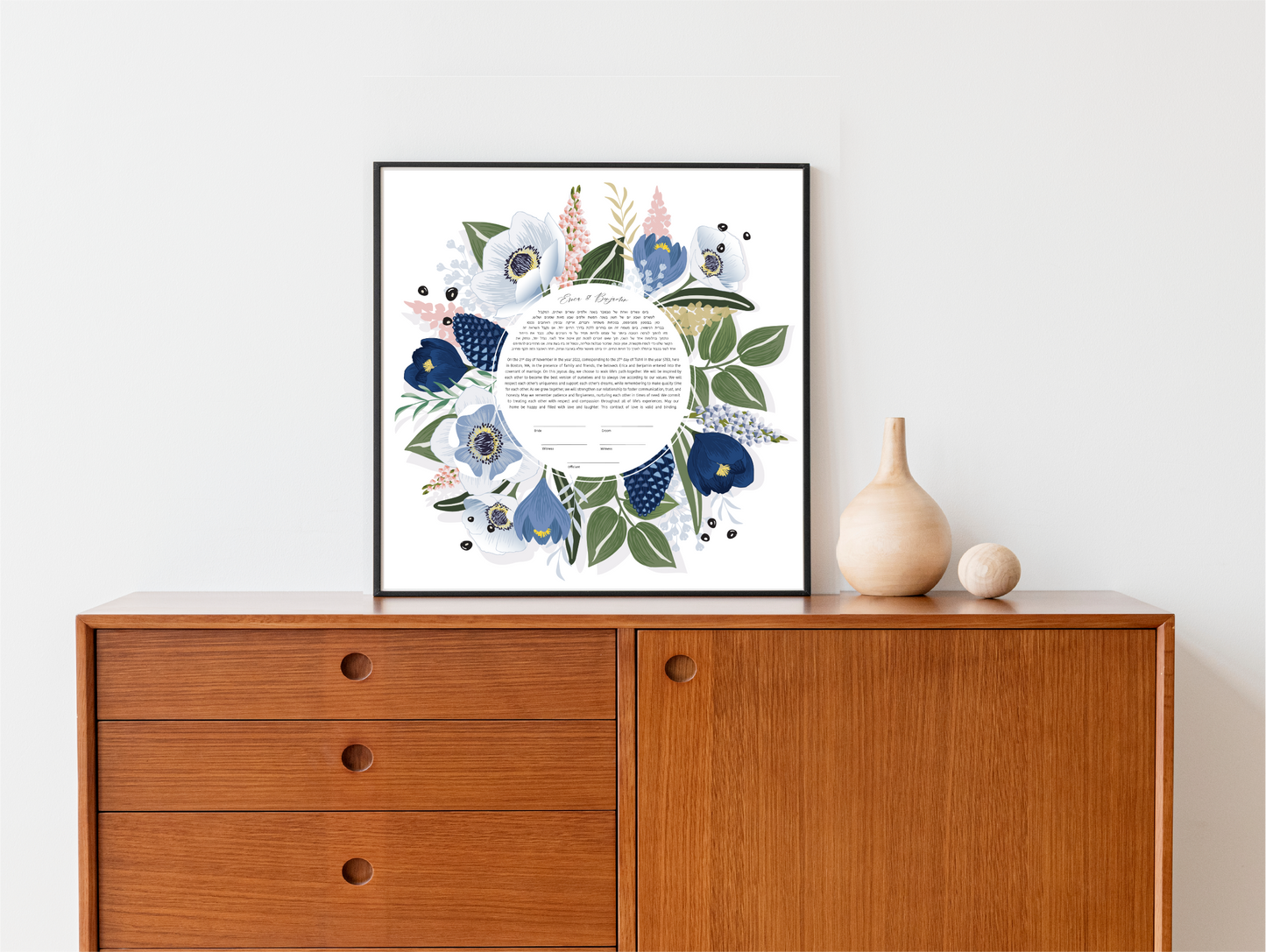 Blue Floral Ketubah