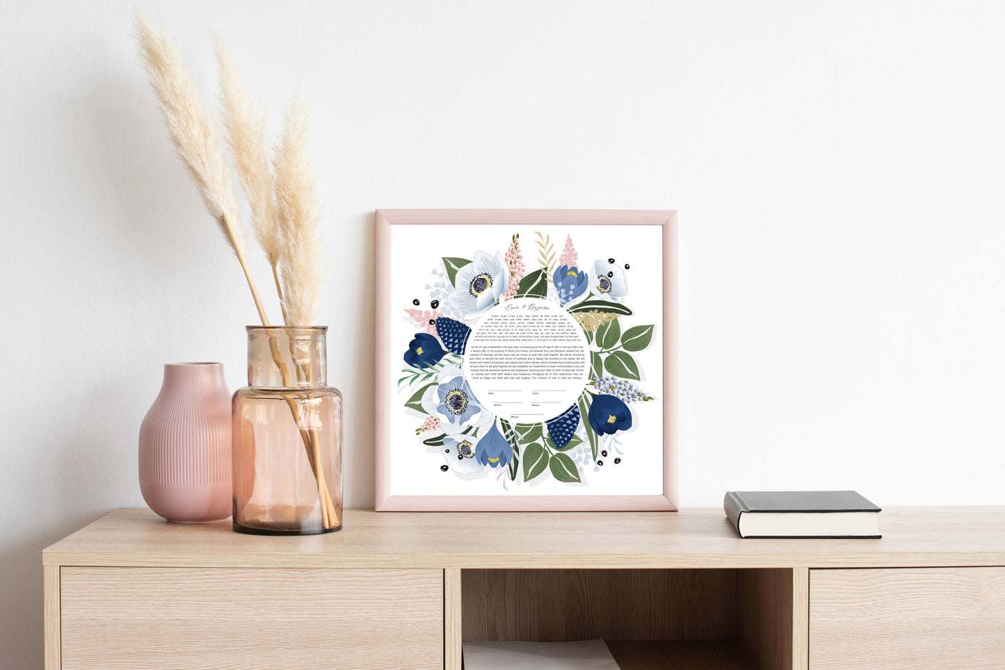 Blue Floral Ketubah