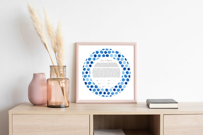 Blue Polka Dot Watercolor Ketubah