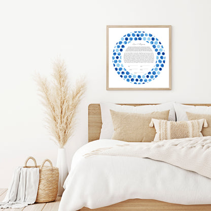 Blue Polka Dot Watercolor Ketubah