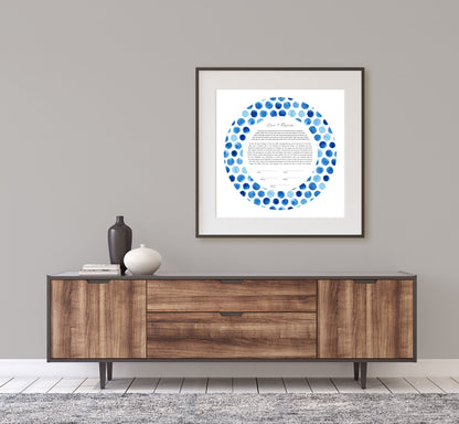 Blue Polka Dot Watercolor Ketubah