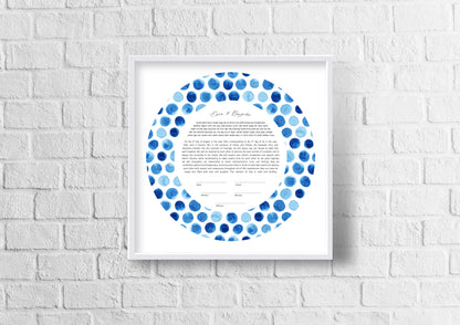 Blue Polka Dot Watercolor Ketubah