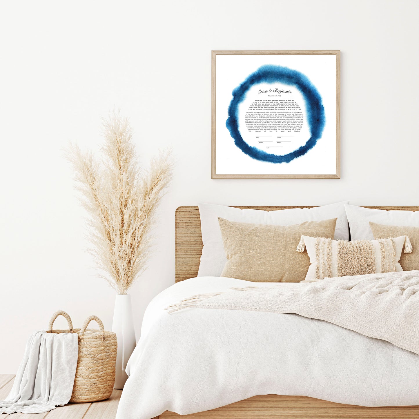 Blue Watercolor Circle Ketubah