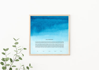 Blue Watercolor Ketubah