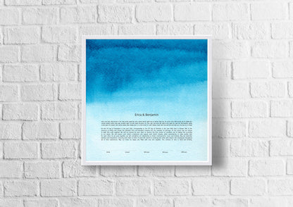 Blue Watercolor Ketubah