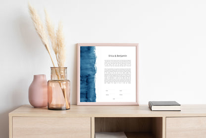 Blue Watercolor Ketubah