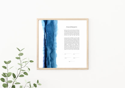 Blue Watercolor Ketubah