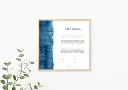 Blue Watercolor Ketubah