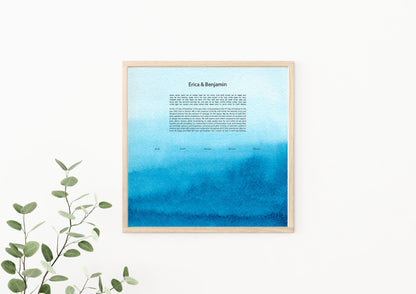 Blue Watercolor Ketubah