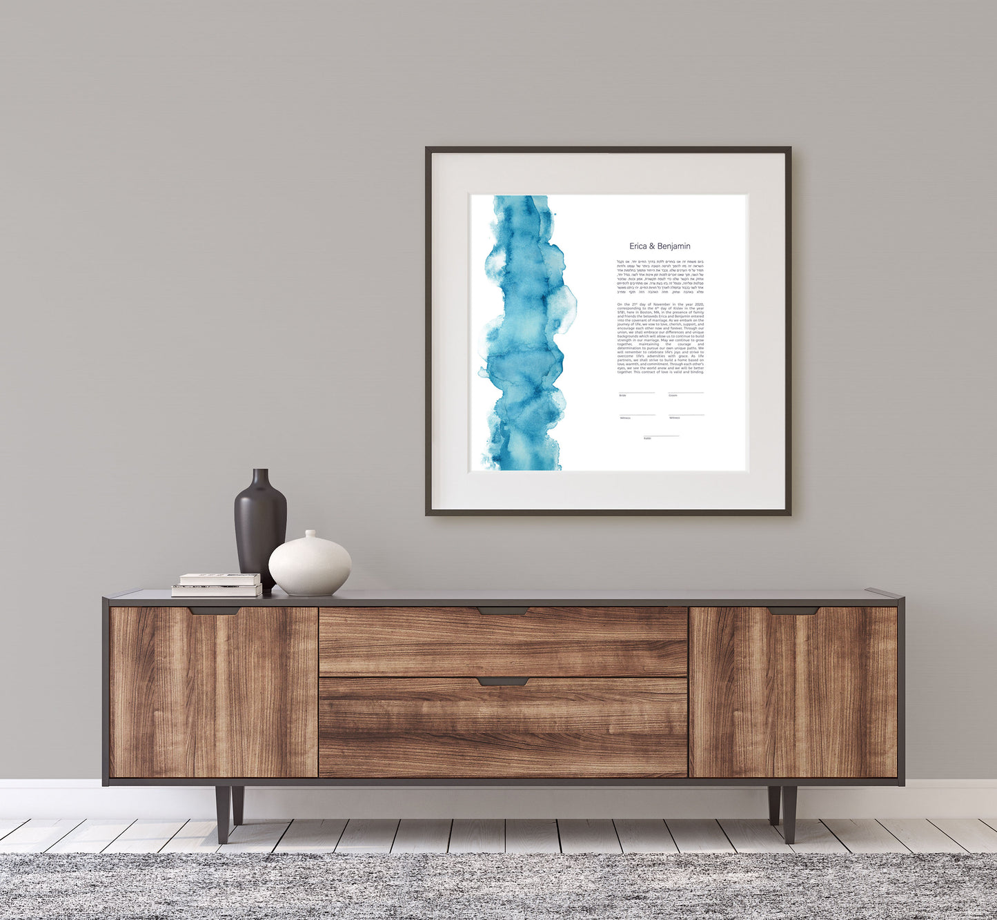 Blue Watercolor Ketubah