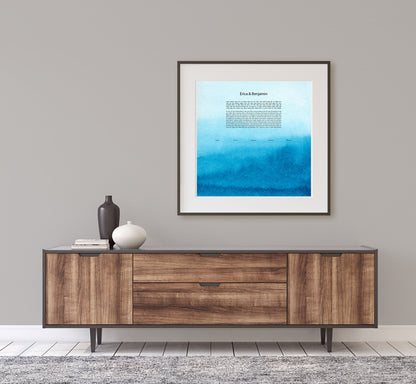 Blue Watercolor Ketubah