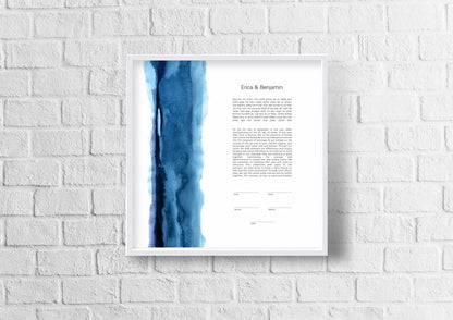 Blue Watercolor Ketubah