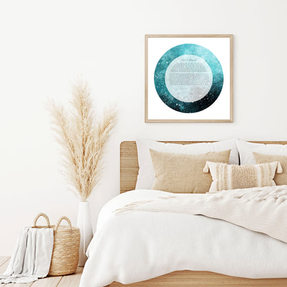 Blue and Black Galaxy Watercolor Ketubah