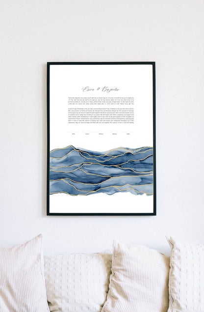 Blue and Gold Ketubah