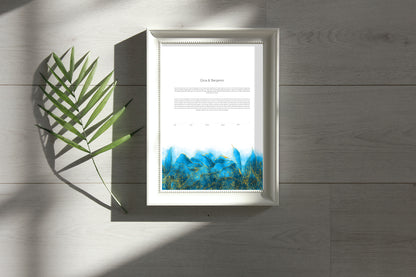 Blue and Gold Leaf Ketubah