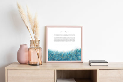 Blue and Gold Watercolor Ketubah