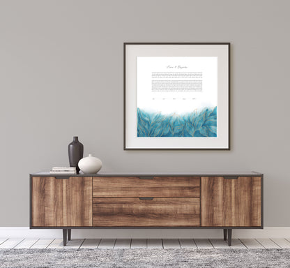Blue and Gold Watercolor Ketubah