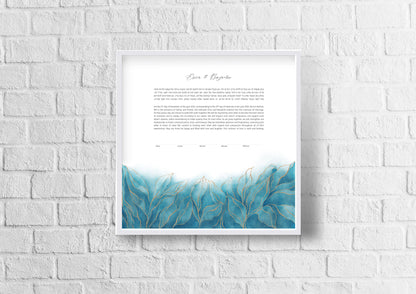 Blue and Gold Watercolor Ketubah