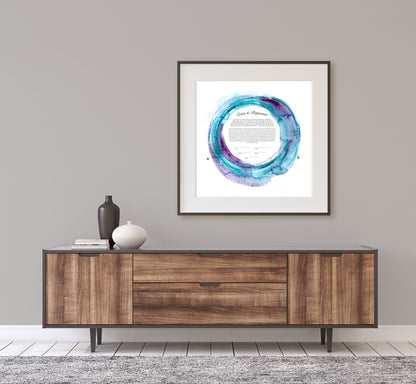 Blue and Purple Watercolor Ketubah