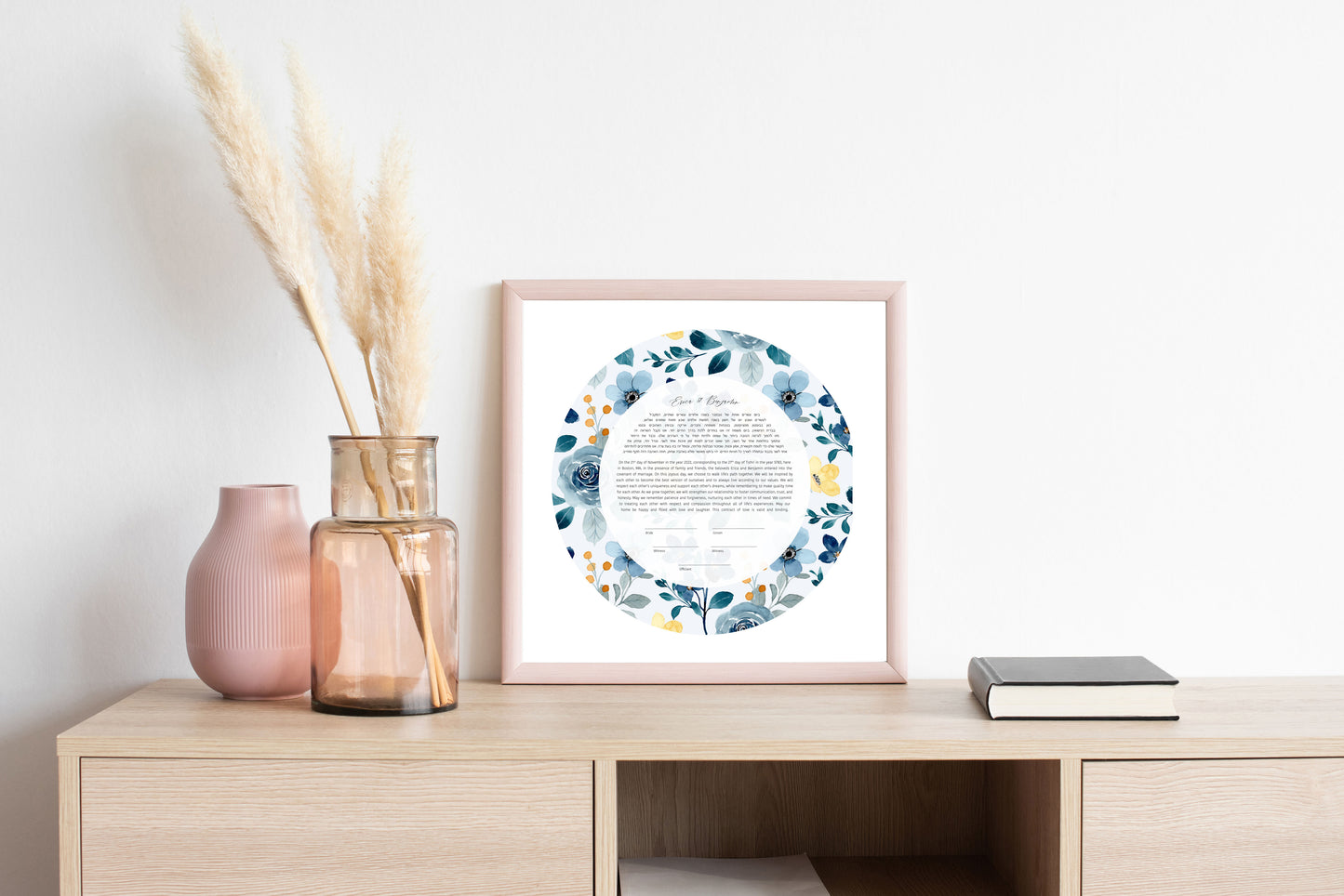 Blue Floral Ketubah