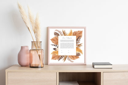 Bohemian Chic Modern Square Ketubah