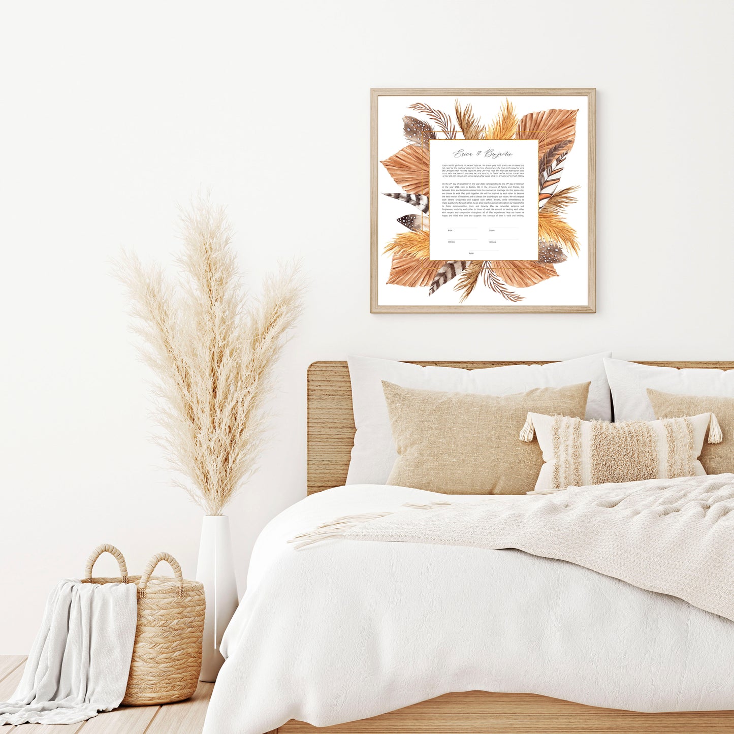 Bohemian Chic Modern Square Ketubah