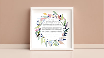 Colorful Leaf Watercolor Ketubah