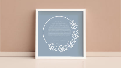 Dusty Blue Leaf Ketubah