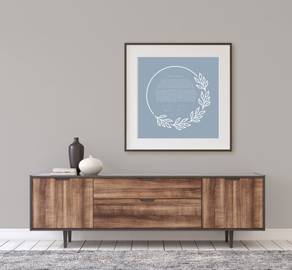 Dusty Blue Leaf Ketubah
