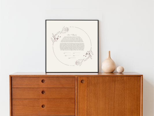 Beige Rose Simple Ketubah