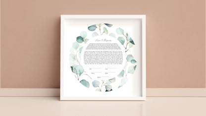 Eucalyptus Leaf Watercolor Ketubah