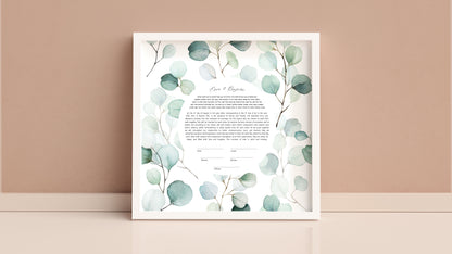 Eucalyptus Leaf Watercolor Ketubah