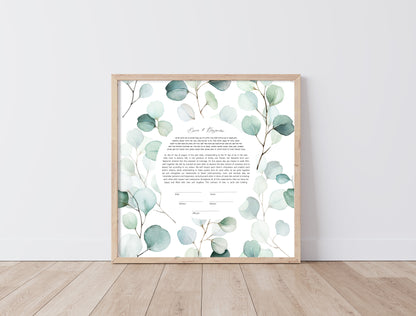 Eucalyptus Leaf Watercolor Ketubah