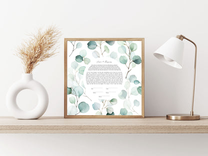 Eucalyptus Leaf Watercolor Ketubah