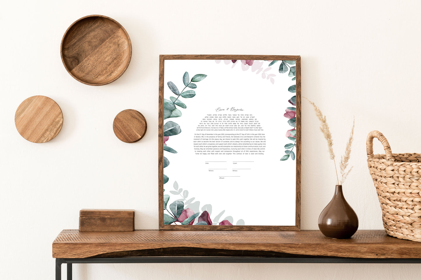 Eucalyptus and Purple Leaf Ketubah