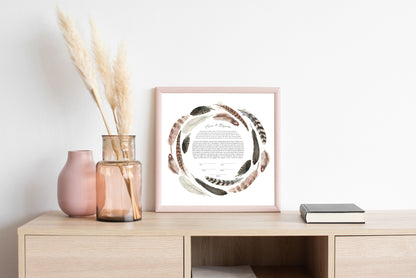 Feather Watercolor Ketubah