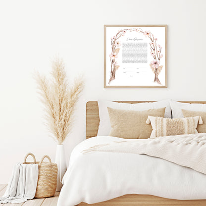 Floral Arch Chuppah Watercolor Ketubah