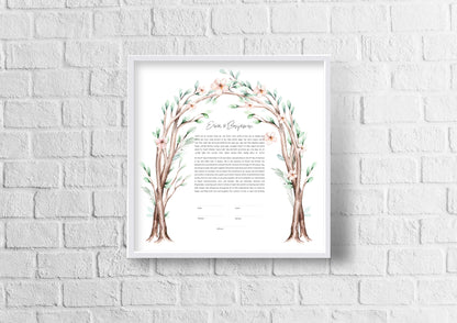 Floral Arch Chuppah Watercolor Ketubah