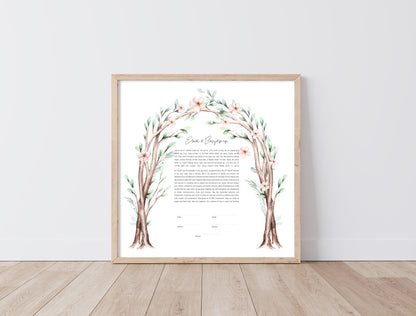 Floral Arch Chuppah Watercolor Ketubah