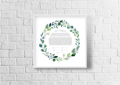 Floral Leaf Modern Ketubah