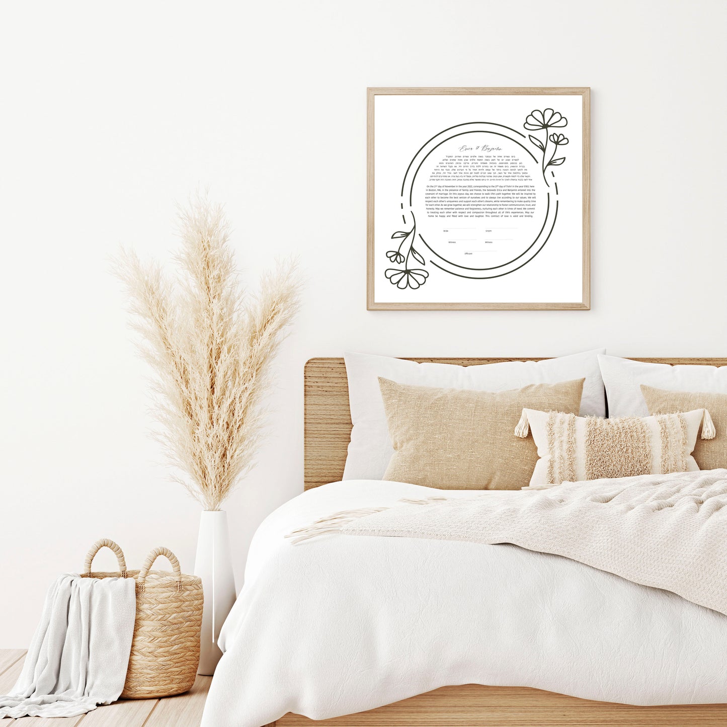 Floral Line Drawing Simple Ketubah