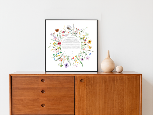 Colorful Floral Watercolor Ketubah